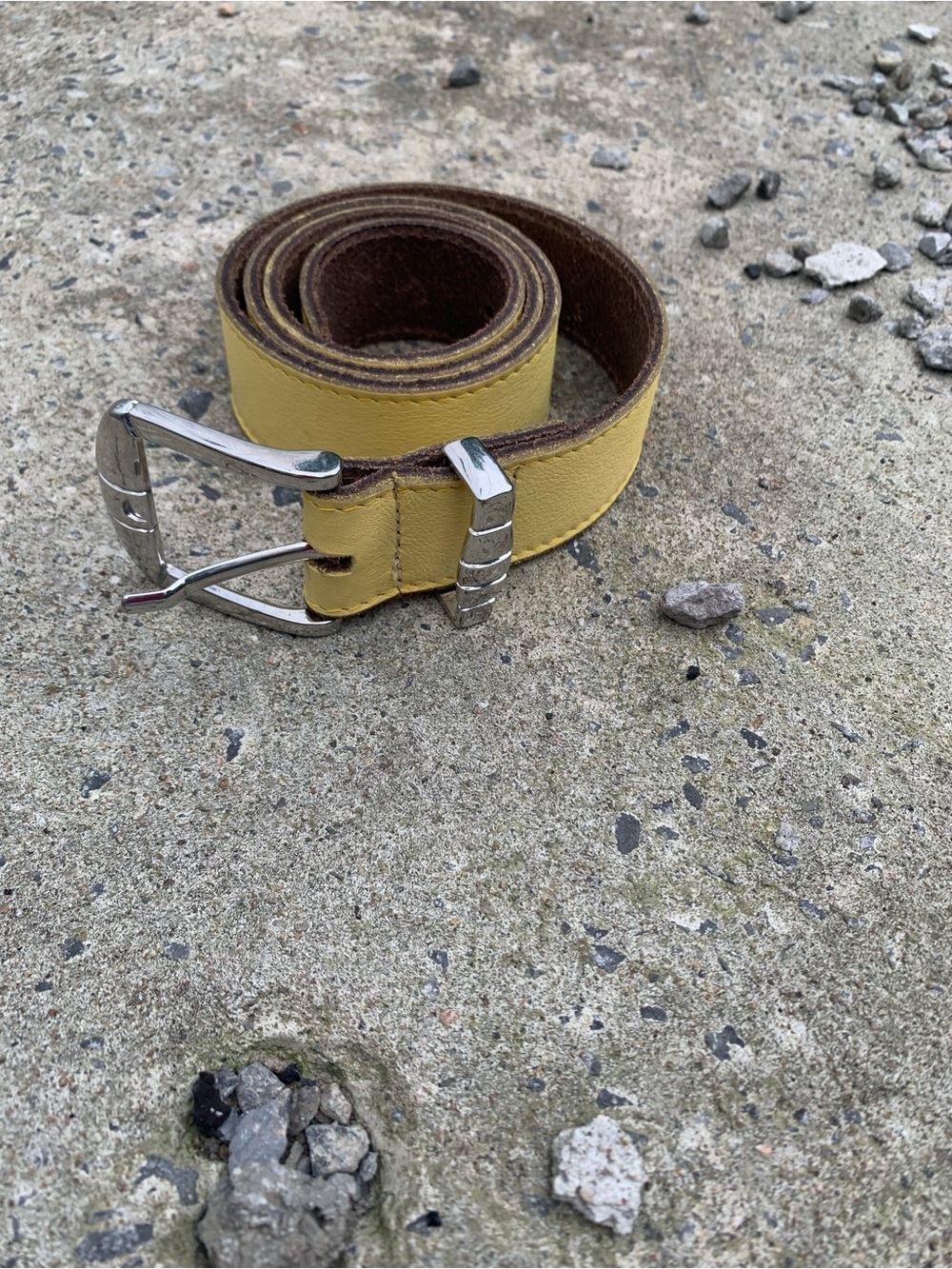Marc Aurel Genuine Cow Leather Yellow Brown Belt 36
